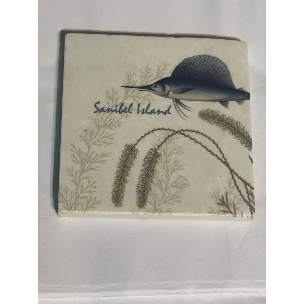 Secrets of the Sea Coastal Coaster Set Nautical Ceramic Beach House Decor